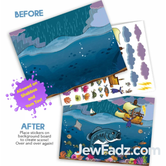 Yom Kippur Yonah Reusable Sticker Scene - ALLOWED ON SHABBOS AND YOM TOV!