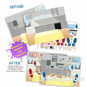 Kosher Meat & Dairy Reusable Sticker Scene - ALLOWED ON SHABBOS AND YOMTOV!