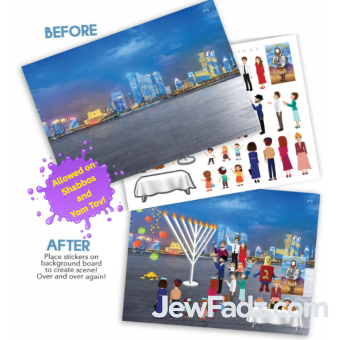 Chanukah Reusable Sticker Scene / Window Stickers - ALLOWED ON SHABBOS AND YOM TOV!
