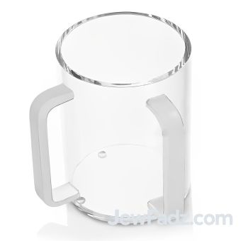 Lucite Negel Vasser / Al Netilas Yadayim Kvort (Cup) with Silver Handle-Discounted when order in Case Quantity