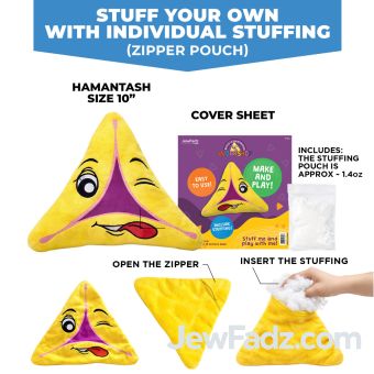 10" Complete Stuff Your Own Plush Hamantash Kit – Pouch + Stuffing