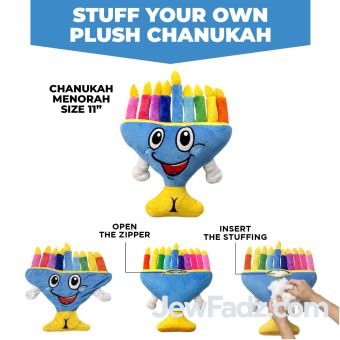 Stuff & Decorate Your Own Plush Chanukah Menorah (Zipper Pouch)