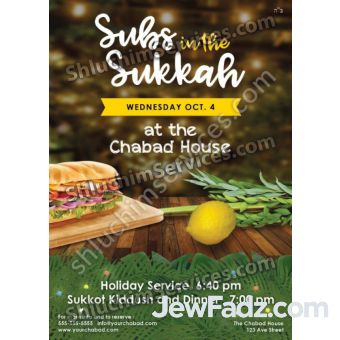 Subs In The Sukkah Flyer Design