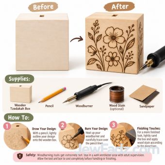 Decorate your own Wooden Tzedakah Box