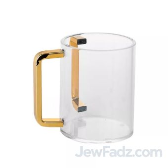 Lucite Negel Vasser / Al Netilas Yadayim Kvort (Cup) with Gold Handle
