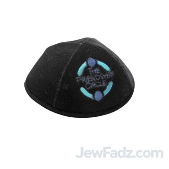 Black Friendship Circle Polyester Velvet Yarmulkas