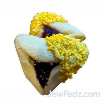 10lb Bulk Hamantashen (not individually wrapped) with YELLOW Sprinkle Dairy-Free, Nut-Free approx 110-120 pieces