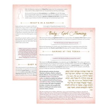 Laminated Baby Girl Naming Card