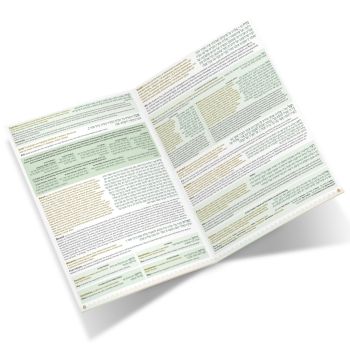 Laminated bentching card with Grace After Meals in Hebrew, English, and transliteration