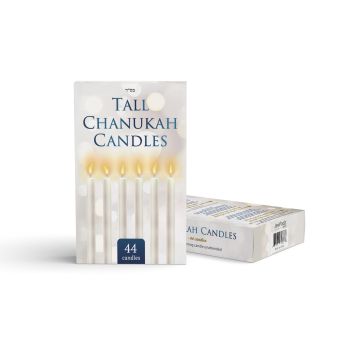 Taller White Chanukah Candles - Single Box of 44 Candles