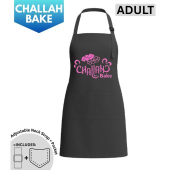 Black w/ Pink Logo - Adult Challah Bake Apron
