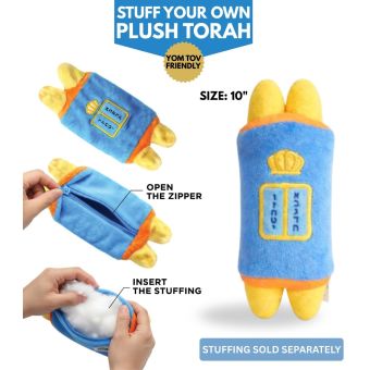 Stuff Your Own Plush Torah (Zipper Pouch) - Size: 10" [YOM TOV FRIENDLY]