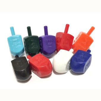 Medium Assorted Colors Plastic Dreidel - Cheapest