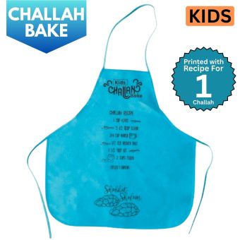 Light Blue - Nonwoven Kids Challah Bake Apron w/ Recipe [Yields 1 Challah]