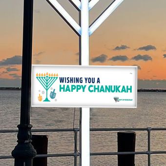 36x12 LED Light Up Sign Box - Brackets Good for LightUpMenorah and Klars