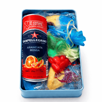 Smaller FILLED Happy Purim Shaloch Manos Tin (Option to ship individually to recipient)