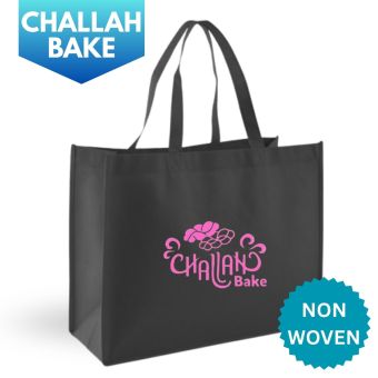 Black - Nonwoven Challah Bake Tote Bag