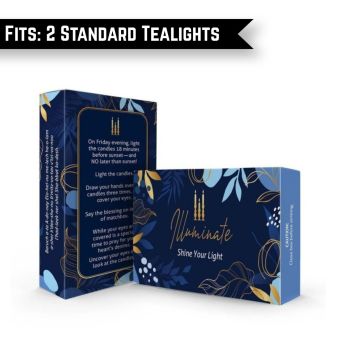 Empty Navy Blue Neshek Box for 2 Standard Tealights