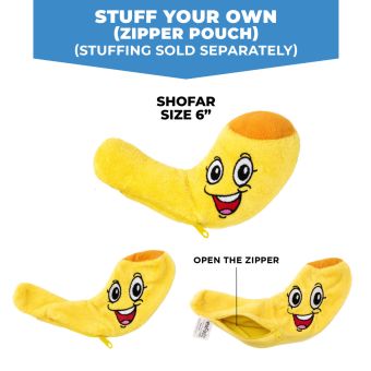 Build & Decorate your Own Plush Shofar (No Stuffing) 8 Inch - YOM TOV FRIENDLY