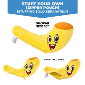 Build & Decorate your Own Plush Shofar (No Stuffing) 10 Inch - YOM TOV FRIENDLY