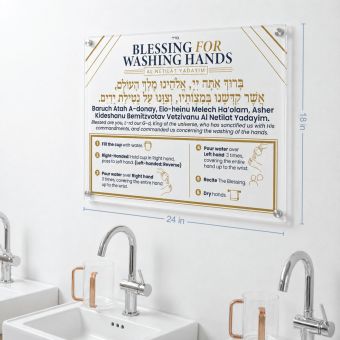 Acrylic Al Netilas Yadayim Sign  - 3 Sizes!