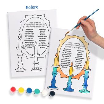 Shabbat Candlelighting Canvas 8x10