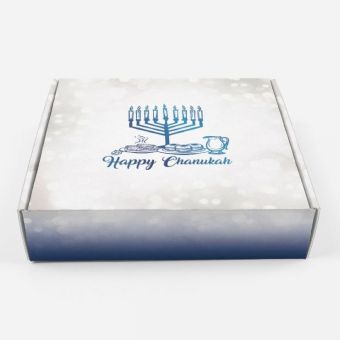 Chanukah Corrugated Box - 9.9x6.5x2