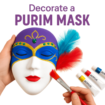 Purim Craft Idea – Paintable DIY Ceramic Mask for Kids & Adults