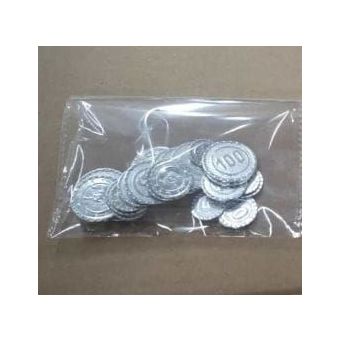 25 Plastic Coins - Silver