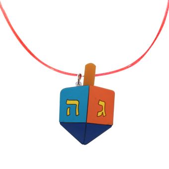 Colorful Flashing LED Light Up Dreidel Necklace