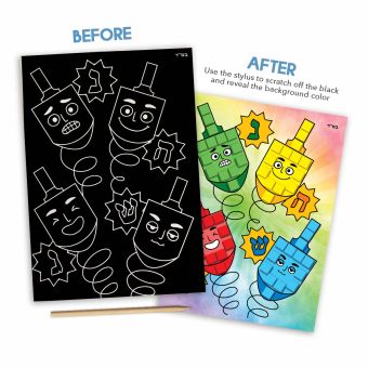 Chanukah Dreidel Scratch Art 