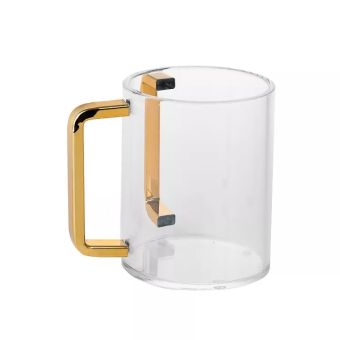 Lucite Negel Vasser / Al Netilas Yadayim Kvort (Cup) with Gold Handle- Single Order