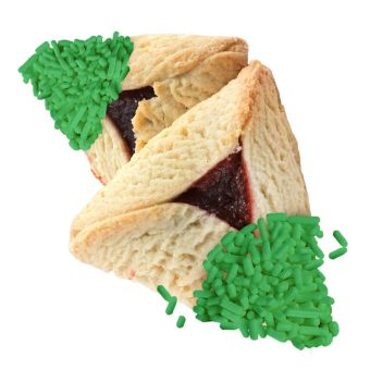 10lb Bulk Hamantashen (not individually wrapped) with Green Sprinkle approx 110-120 pieces