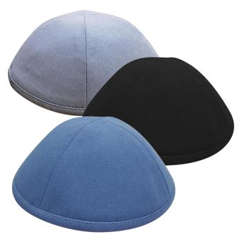 Plain Blue, Black and Grey Yarmulkas