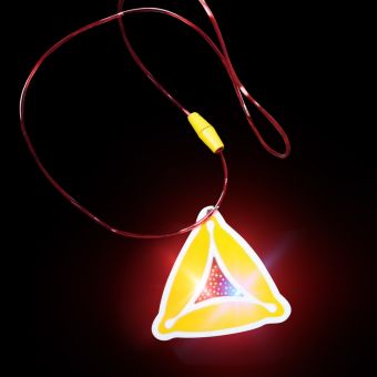 Light Up LED Purim Hamantash Necklace