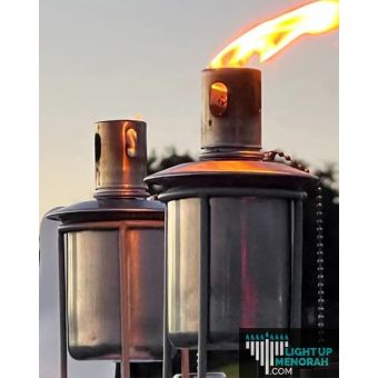  Aluminum Holder + Tiki Torch Canister™ – Flame Display Kit for Real Fire
