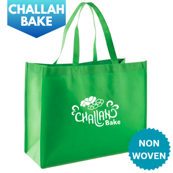 Green - Nonwoven Challah Bake Tote Bags [Limited stock] only 13 Left