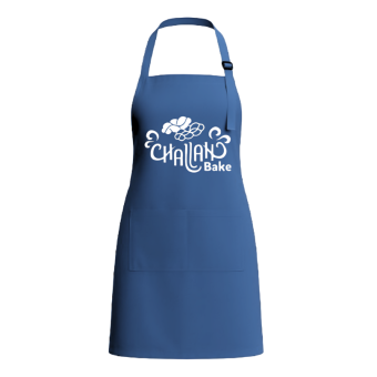 Navy Blue Cotton Challah Bake Apron with Pocket