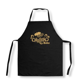 Black Cotton Challah Bake with Gold Writing