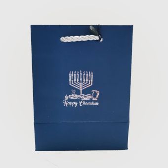 Mini Chanukah Blue Gift Bag (5.5 HIGH x 4.25 WIDE x 2.5 Length)