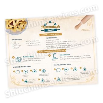Laminated Hamantashen Recipe Card and Mat