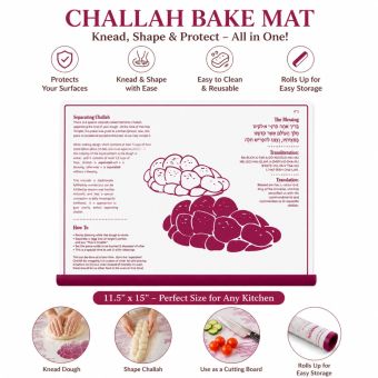 Pink Transparent Silicone Challah Bake Mat – Flexible