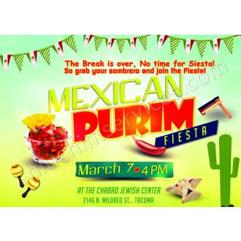 Mexican Purim Postcard Design