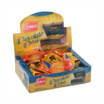 Milchig Chocolate Coin Liebers 24 bags in box