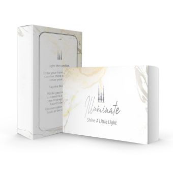 Silver/White - 'Illuminate' Candlelighting Box ONLY [Fits 2 Mini Tealights]