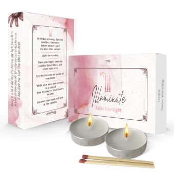 Pink - 'Illuminate' Neshek Candlelighting Kit [w/ 2 Tealights + Matches + Striker]