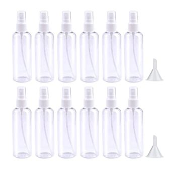 12 Pack 50ML Clear Spray Bottles with One Funnel