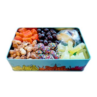 Smaller FILLED Happy Purim Shaloch Manos Tin