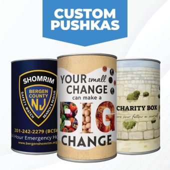 NEW! 3x5 Pre-Labeled Standard Custom Pushka Charity Boxes