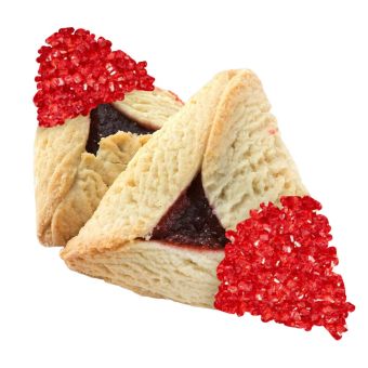 10lb Bulk Hamantashen (not individually wrapped) with Red Crystal Sprinkle approx 110-120 pieces